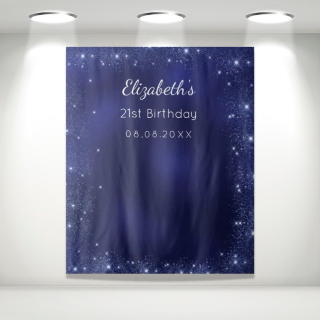 Birthday party blue glitter dust photo backdrop (Creator Uploaded)