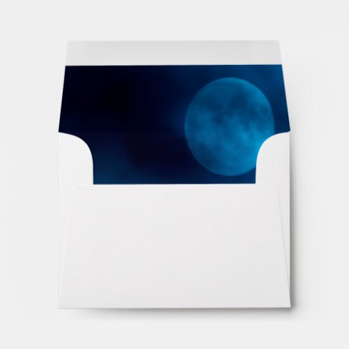 Birthday party blue night sky moon envelope