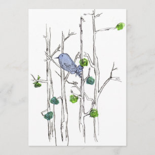 Birthday Party Bluebird Tree Nature Art Invitation