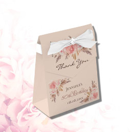 Birthday Party blush pampas grass floral thank you Favor Boxes