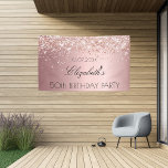 Birthday party blush pink rose gold glitter dust banner<br><div class="desc">A banner for a girly and glamorous 50th (or any age) birthday party. A blush pink gradient background with rose gold faux glitter dust. Personalize and add a date, name and age 50. The name is written with a modern hand lettered style script. Perfect both as a welcome banner or...</div>