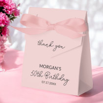 Birthday Party Blush Pink Thank You Name Favor Boxes