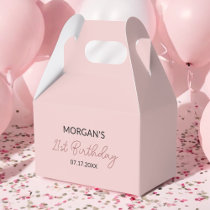 Birthday Party Blush Pink Thank You Name Favor Boxes