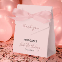 Birthday Party Blush Pink Thank You Name Favor Boxes