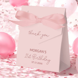 Birthday Party Blush Pink Thank You Name Favor Boxes