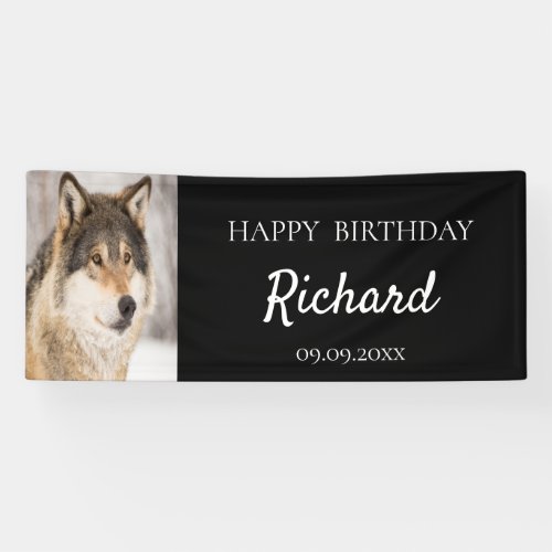 Birthday party boy wolf photo cute animal banner