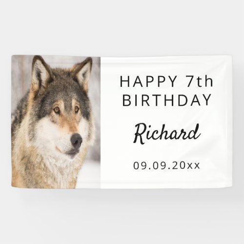 Birthday party boy wolf photo cute animal banner