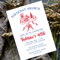 Birthday Party Buffet Table Hand Drawn Custom