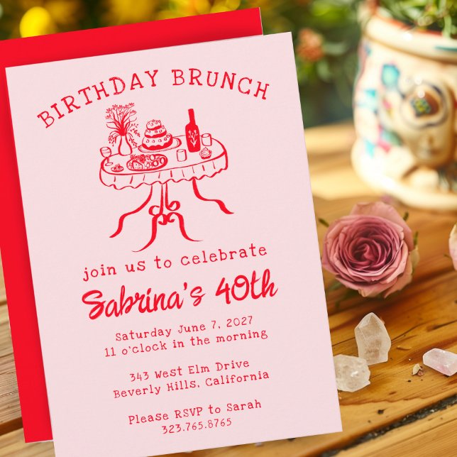 Birthday Party Buffet Table Hand Drawn Custom Invitation (Birthday Party Buffet Table Hand Drawn Custom Invitation
)