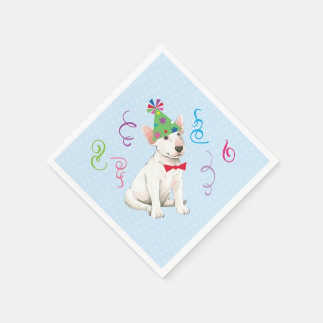 Birthday Party Bull Terrier Napkins (Corner)