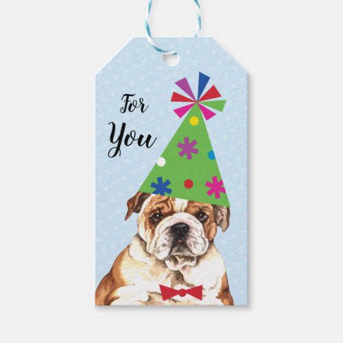 Birthday Party Bulldog Gift Tags