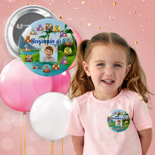 Birthday Party Button Spooky Baby Dino Theme
