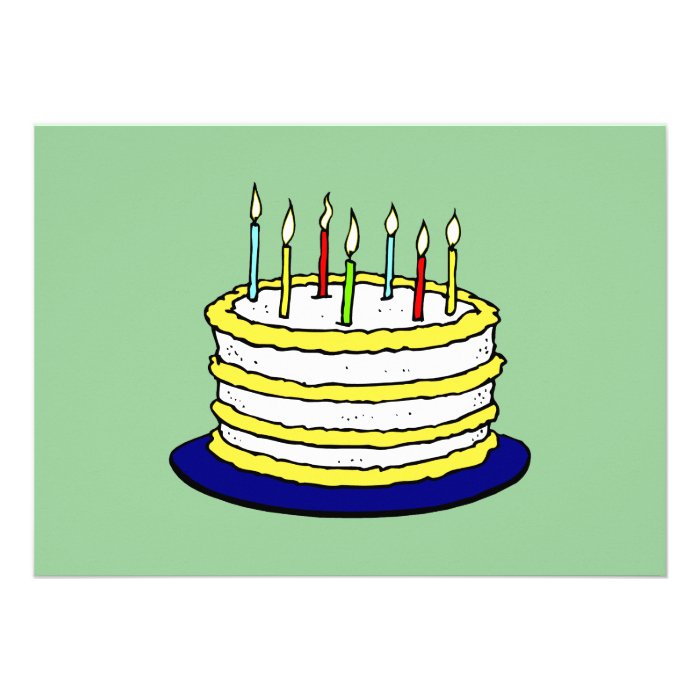Birthday Party Cake Candles Custom Invites