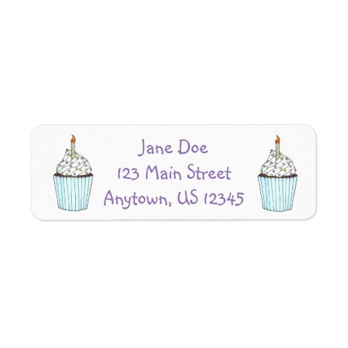 Birthday Party Cake Cupcake w Sprinkles Labels
