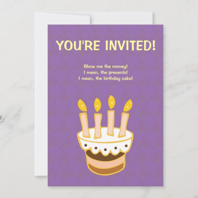 Birthday Party Cake Invitation (Front)