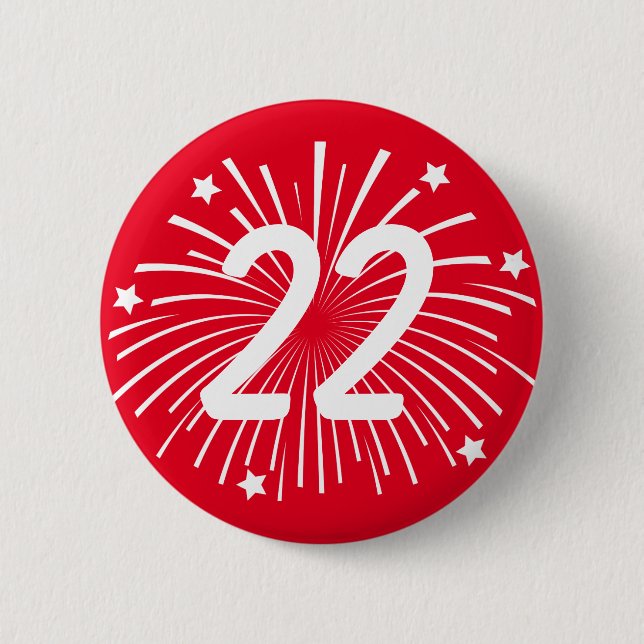 Birthday party celebration buttons with age number (Front)