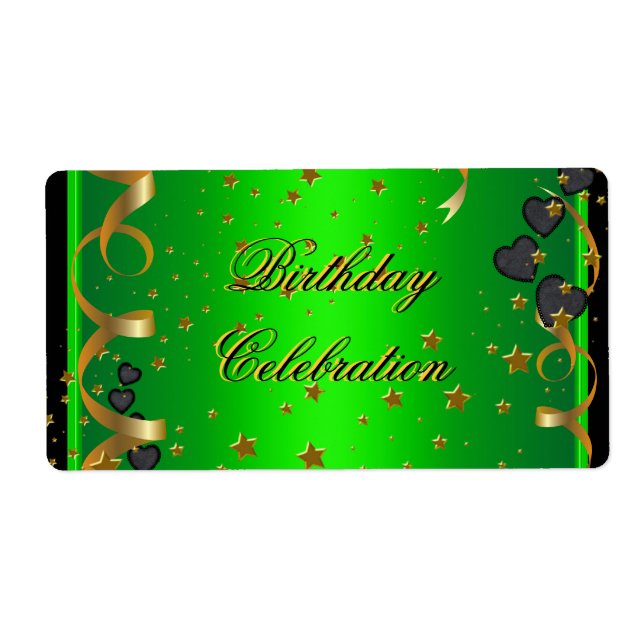 Birthday Party Celebration Lime Green Label (Front)