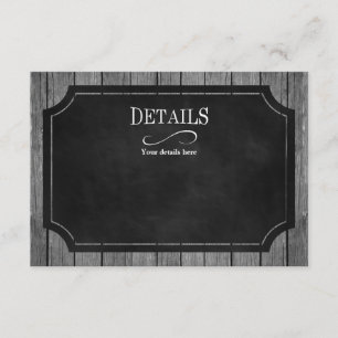 Birthday Party - Chalkboard White Details Enclosure Card