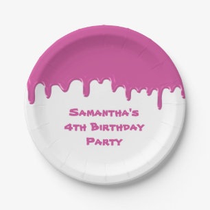 Birthday Party Child Green Fun Slime Drips Paper P Plates
