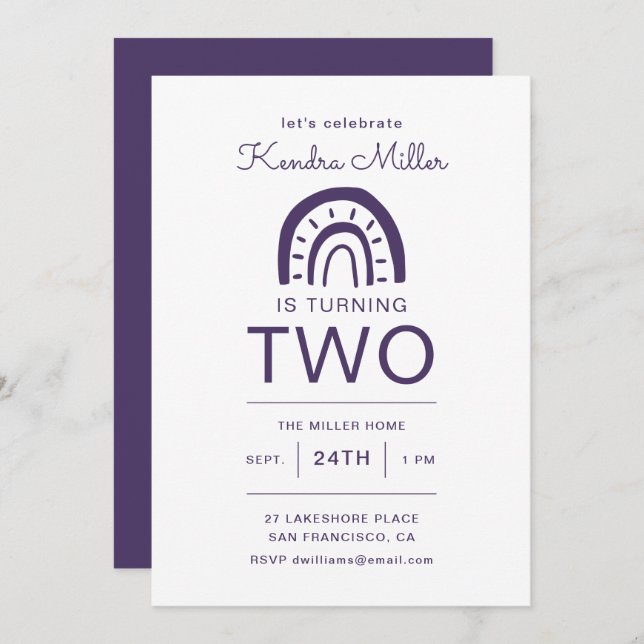 BIRTHDAY PARTY Child Rainbow (Front/Back)