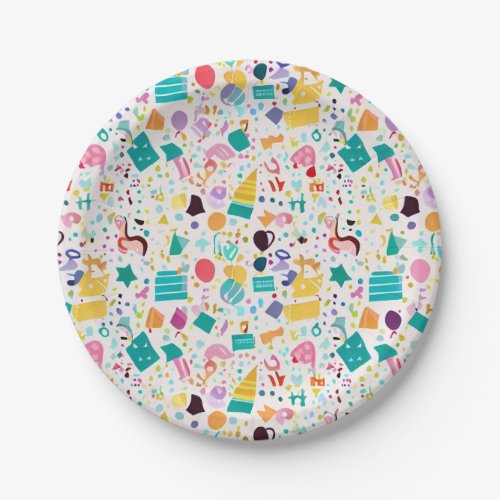 Birthday Party Circle Plate with Infinite Pattern