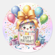 Birthday Party Colorful Balloons Gift Pink Cute