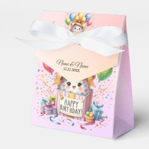 Birthday Party Colorful Balloons Gift Pink Cute Favor Boxes