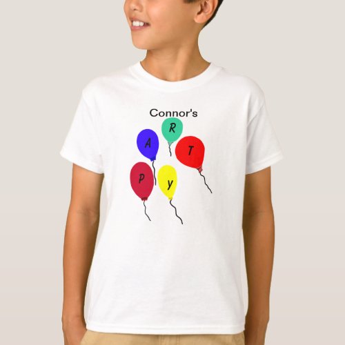 Birthday Party Colorful Balloons PERSONALIZE T_Shirt