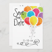 Birthday Party Colorful Balloons Save the Date (Front/Back)