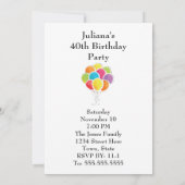 Birthday Party Colorful Balloons Save the Date (Back)