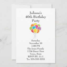 Birthday Party Colorful Balloons Save the Date | Zazzle