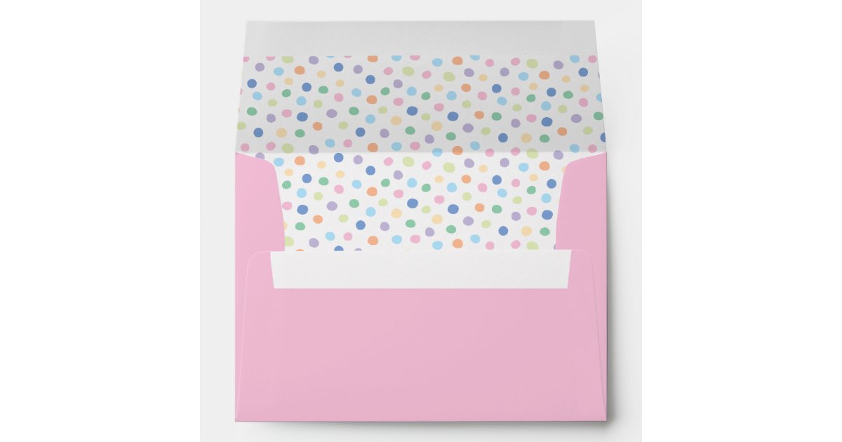 Birthday Party Confetti Pink Envelope | Zazzle