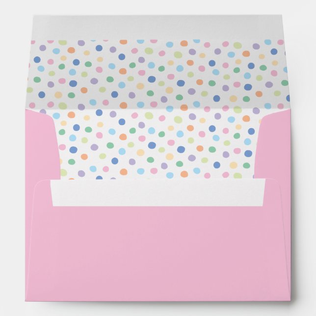 Birthday Party Confetti Pink Envelope (Back (Bottom))