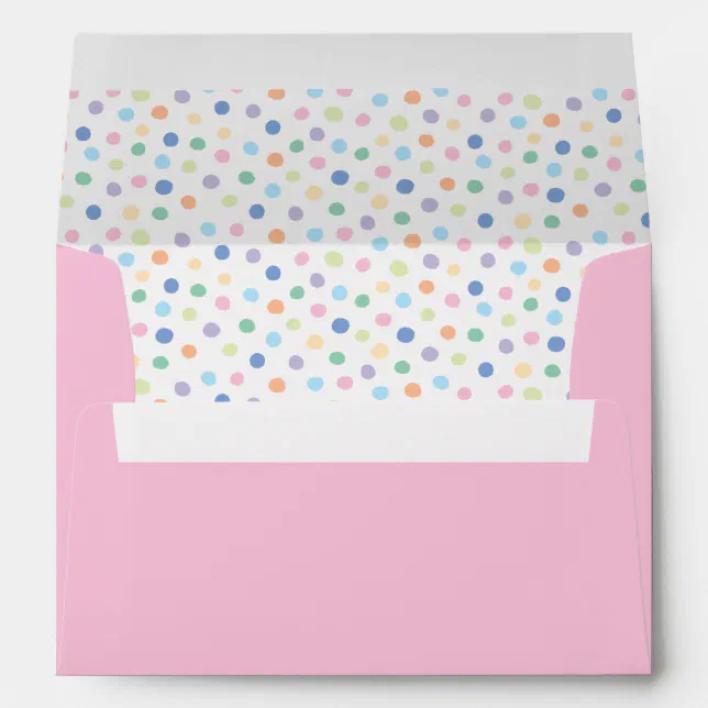 Birthday Party Confetti Pink Envelope | Zazzle