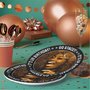 Birthday Party Custom Photo and Text Personalized Paper Plates