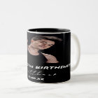Birthday party custom photo black white modern guy