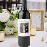 Birthday party custom photo friends forever white wine label<br><div class="desc">A gift for your best friend(s) for a birthday party,  a Bridal Shower,  Christmas or a special event. Black text: Best Friends Forever,  written with a trendy hand lettered style script. Personalize and use your own photo and name(s)  A chic white background color.</div>