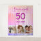 Birthday party custom photo pink gold glitter drip