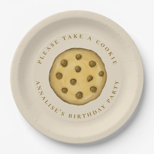 Birthday Party Cute Please Take A Cookie Paper Plates (Front)