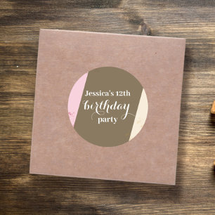 Birthday Party Cute Whimsical Neapolitan Sprinkles Classic Round Sticker