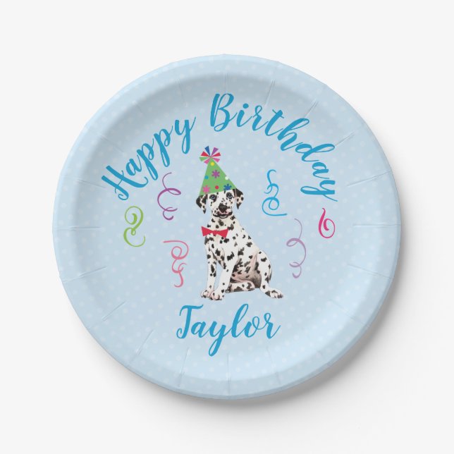 Birthday Party Dalmatian Paper Plates (Front)