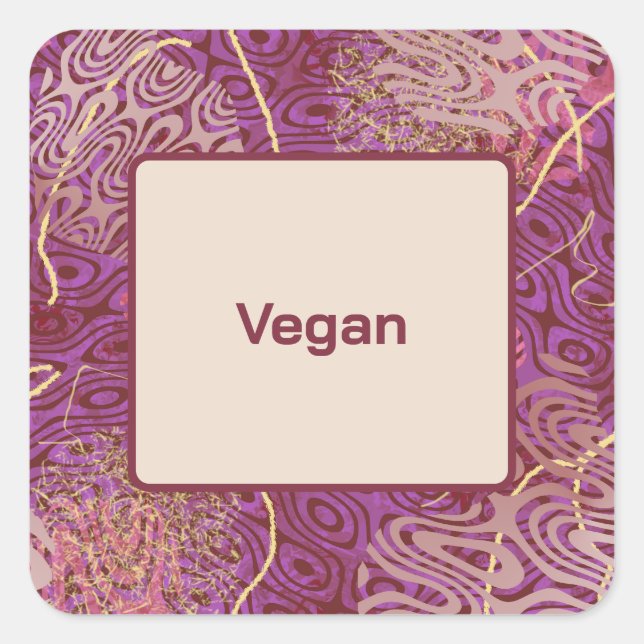 Birthday Party Dietary Requirement Vegan Square Sticker (Front)