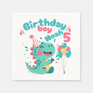 Birthday Party Dinosaur Paper Napkins Custom Boys