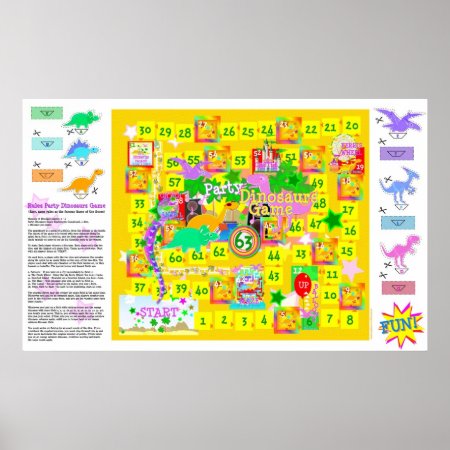 Birthday Party Dinosaurs Game Poster