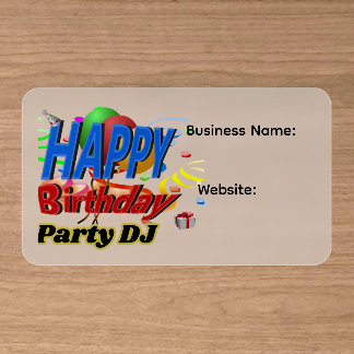 Birthday Party DJ Clear Business Cards