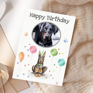 Birthday Party Dobermann Animal Card