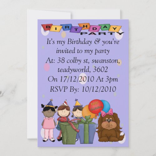Birthday Party Dog Invitation