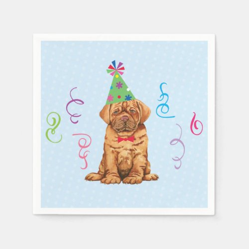 Birthday Party Dogue de Bordeaux Napkins