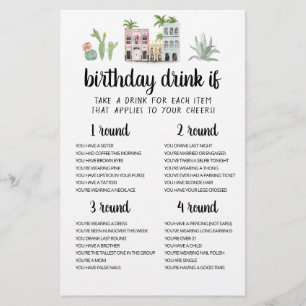 Birthday Party Drink If Game editable card