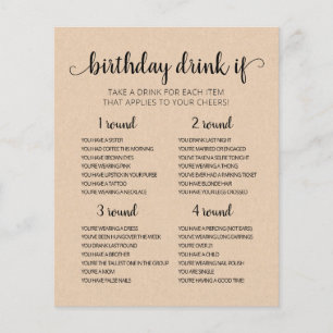 Birthday Party Drink If Game editable card